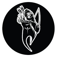 White Water Archery Circle Grim Reaper Archer Decal With Black Background White Water Archery A dark hooded figure in flowing black robes descends on the tiny body and reveals a wicked curved scythe. white water archery circle grim reaper archer decal with black background