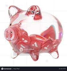 Avax Clear Glass Piggy Bank With