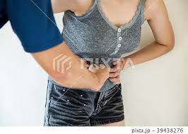 Crazy Man punching woman stomach - Stock Photo [39438276] - PIXTA