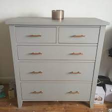 Painted With Annie Sloan Paris Grey Chalk Paint Handles Painted With Rustoleum Copper Spray Paint Annie Sloan Paris Grey Paris Grey Spray Paint Furniture