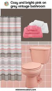99 Ideas To Decorate A Pink Bathroom Complete Slide Show Pink Bathroom Gray Bathroom Accessories Retro Pink Bathroom