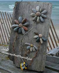 Pebbles On The Beach Pebble Art Rock Art Pebble Flowers Flower Art Painted Rocks Driftwood Art Etsy Etsy Pebble Art Painted Rocks Flowers Rock Flowers