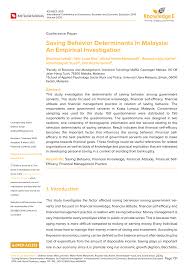 Financial behaviour and problems among college students in malaysia: Pdf Saving Behavior Determinants In Malaysia An Empirical Investigation