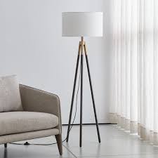 Hyde Brass And Bronze Metal Tripod Floor Lamp Reviews Crate And Barrel Tripod Floor Lamps Tripod Floor White Floor Lamp
