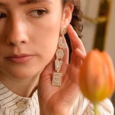 My Doris Pearl Glitzy Love Drop Earrings