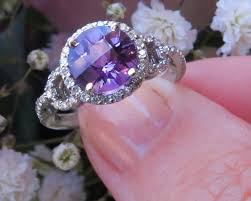 Shop online or in store now. 8mm Checkerboard Faceted Round Amethyst Diamond Halo Ring In 14k White Gold Gr 2048