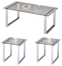 Contemporary coffee tables if you are looking for a good way to add a modern touch to your den or living room, buying contemporary coffee tables may be what you need to do. Laramie 3 Piece Coffee Table And End Tables Set Chrome Contemporary Coffee Table Sets By Pilaster Designs Houzz