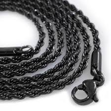 Chains with a charm, wear alone or layer with more chains. 18k Black Gold Rope Chain Niv S Bling
