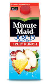 Minute maid® just 15 fruit punch is packed with delicious fruit flavors. Just 15 Calories Fruit Punch Low Sugar Juice Minute Maid