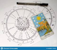 astrology natal chart tarot card the star stock illustration