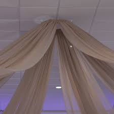 Use the ceiling fitting and a rail to hang curtains or fabric as a room divider. 28 Aluminum Ceiling Hoop