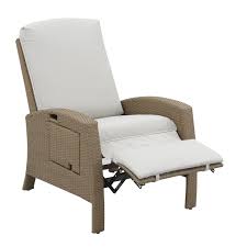 Outsunny Outdoor Rattan Wicker Adjustable Recliner Lounge Reclining Deck Chair Beige And Gray Rattan Furniture Aosom Camper Furniture Recliner Chair Upholstered Chairs