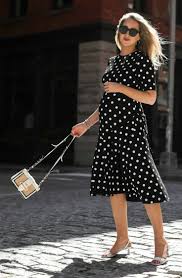 Black And White Dots Dress Meme Click For Outfit Details Black And White Polka Dot Crepe Midi Dress White Kitten Heel Leather Scrappy Sand Maternity Clothes White Midi Dress Muumuu Dress