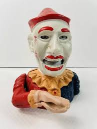 VINTAGE CAST IRON Jester Joker w Dog Door Stop $49.95