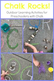 By becoming a part of the natural environment, kindergarten kids can improve their attention span by teachers and parents of kindergarten kids can encourage outdoor activities through some creative ideas. Easy Chalk And Rocks Activities For Preschoolers Outdoors Playful Learning Preschool Outdoor Activities Chalk Activities Outdoor Learning Activities