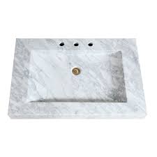 42 × 22 × 34.5 Avanity Sit33cw 33 Inch Stone Integrated Sink Top In Carrara White Marble