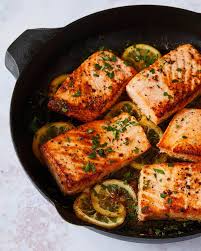 Lemon Butter Salmon Recipe With Cucumber Salad Recipe Salmon Recipe Cast Iron Salmon Recipes Healthy Salmon Recipes