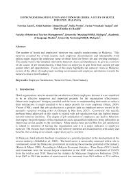 Workers in management and professional even modest turnover rates cost the organization a lot of money when you consider the entire company. Pdf Employees Dissastification And Turnover Crises A Study Of Hotel Industry Malaysia