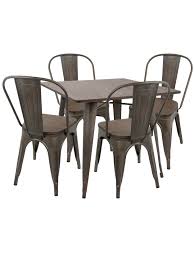 Reinvent your dining room with the traditional styling of this breakfast nook dining set. Lumisource Oregon Industrial Farmhouse Dining Table With 4 Dining Chairs Antiqueespresso Office Depot