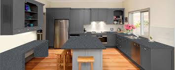 Slab high gloss light grey kitchen units with matching light grey 18mm cabinets full height solid backs and blumotion soft close doors and drawers. Grey Corian Worktop Corian House