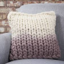 Diptford Dip Dyed Panel Cushion Knitted Cushions Knitted Cushion Covers Knit Pillow