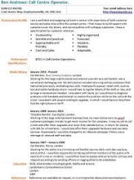 sales call centre resume