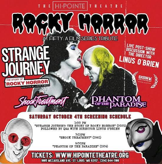 Rocky Horror at 50: Strange Journey: The Story of Rocky Horror & Shock  Treatment – Cinema St. Louis Hi-Pointe Theatre