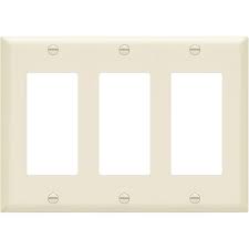 3 Gang Decorator Gfci Outlet Wall Plate Light Almond Topgreener