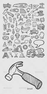 Construction Icons Sketch Symbol Drawing Icon Design Construction Symbols