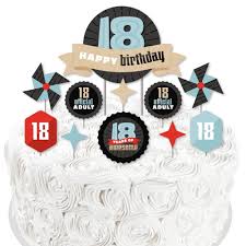 18th birthday or gifts for 18 year old boys birthday cake decorating tutorial by rasna @ rasnabakes. Boy 18th Birthday Eighteenth Birthday Party Cake Decorating Kit Happy Birthday Cake Topper Set 11 Pieces Bigdotofhappiness Com