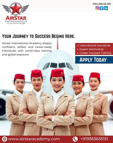 ✈️ Your Journey to a Sky-High Career Begins Here! At Airstar International Academy, we shape confident, skilled, and career-ready professionals with world-class training and global exposure. 🌏 ✓ Inte
