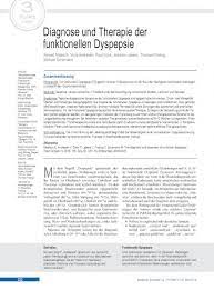 Dyspepsie (verdauungsstörung) ist ein begriff, der schmerzen und manchmal andere symptome beschreibt, die aus ihrem oberen darm stammen (magen, speiseröhre oder. Diagnose Und Therapie Der Funktionellen Dyspepsie