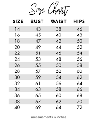 Sydneys Closet Size Chart For Plus Size Dresses Gowns
