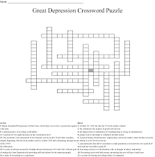 This passage explains the main causes of the great depression. Great Depression Crossword Puzzle Wordmint
