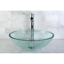 crystal clear glass vessel sink