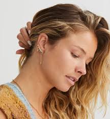 Single Paisley ørering, forgyldt