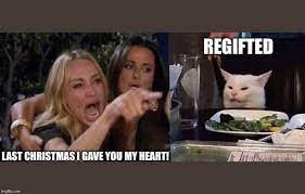 Woman Yelling At Cat Funny Cat Memes Happy Birthday Funny Cats White Cat Meme