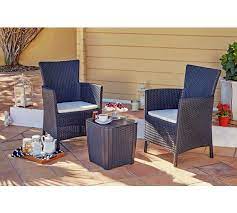Buy Keter Iowa Rattan 2 Seater Garden Set W X2f Storage Graphite At Argos Co Uk Visit Argos Co U Garden Table And Chairs Bistro Set Outdoor Furniture Sets