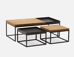 Set of 2 wood veneer nesting tables. Albert Grey 3 Piece Coffee And End Table Set Structube End Table Sets Coffee And End Tables End Tables