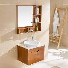 Standard design wash basin with mirror set. 24in Brown Wooden Cabinets Bathroom With Countertop Wash Basin And Cupboard Mirror Vanities Simple And Classic Types Buy 24in Brown Wooden Cabinets Bathroom Countertop Wash Basin And Cupboard Mirror Vanities Bathroom Classic Types Product On