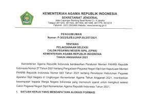 Kemenag Buka 1 361 Formasi Cpns 2021 Ini Rincian Dan Cara Daftarnya