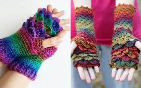 Maybe you would like to learn more about one of these? Dragon Scale Fingerless Mitts