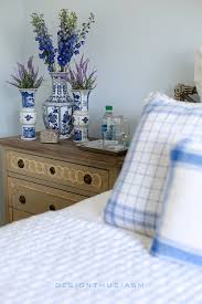 You'll love the use of blue and white in this cottage guest bedroom. Blue Bedroom Ideas Using Blue White In A French Country Guest Room