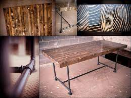 Industrial Butcher Block Table Farmhouse Table With Industrial Piping Metal Legs Dark Walnut Farmhouse Table Chairs Kitchen Table Walnut Dining Table