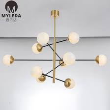 China Hand Blown Glass Gold Hanging White Glass Globe Pendant Chandelier Lighting Fixture China Chandelier Chandelier Lamp
