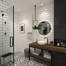 Use rough materials and leave the pipes visible. Industrial Bathroom