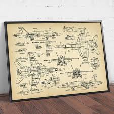Navy aircraft to effectively operate together in the air wing for decades to come. Air Force Plane F18 Patent Prints Airplane Poster Fighter Jet Blueprint Art Canvas Painting Picture Pilot Gift Home Decorative Painting Calligraphy Aliexpress