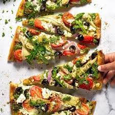 Easy Mediterranean Flatbread Pizza Recipe Quick And Easy Flatbread Recipe Greek Flatbread Mediterranean Flatbread