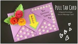 Cover a small card or paper with tape. Pull Tab Origami Greeting Card Diy Birthday Card Origami Envelope