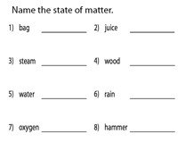 Matching exercises to increase students' vocabulary. States Of Matter Worksheets Solid Liquid And Gas
